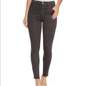 J Brand Alana High Rise Crop Skinny Light Coated Chrome